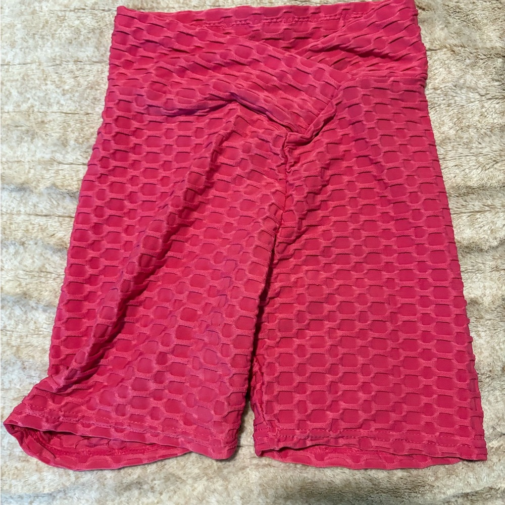 Women's Pink Textured Shorts